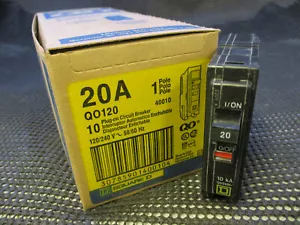 SQUARE D QO120 TYPE QO 1P 20A 120V CIRCUIT BREAKER 'SAMEDAY SHIP' AVAIL QTY: 100 - Picture 1 of 4