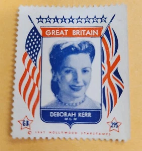 Tarjeta coleccionable estampilla estrellas de cine pantalla Hollywood Deborah Kerr Gran Bretaña 1947 - Imagen 1 de 2