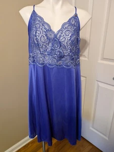 NWT 'Mid-Nite Romance' Short Baby-Doll Negligee Lingerie Purple w/Sheer Lace 3 X - Picture 1 of 10