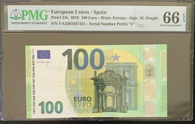 PMG 66 European Union / Spain  / 100  Euros Prefix ( VA ) - Image 1 of 2