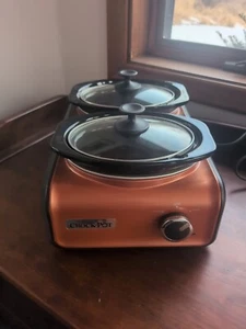 CROCK POT Double 1-Quart Slow Cooker SCCPMD1-CH Black Connectable Banquet - Picture 1 of 11