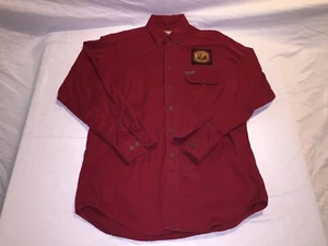 Vintage WOOLRICH rot schwarz bestickt Patch Flanell Langarm Hemd Medium - Bild 1 von 9