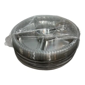 Round Appetizer Serving Trays With Lids 5 Vegetable Divided Storage 25 Ct 12" - Picture 1 of 2