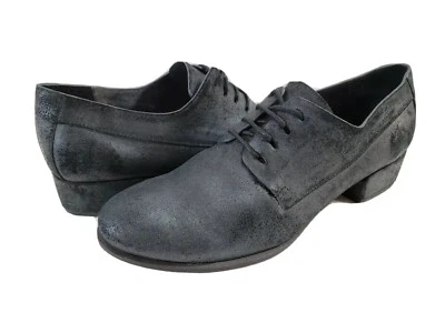 SIGERSON MORRISON Belle Oxford Sz 8 Distressed Silver Black Suede - Image 1 of 4
