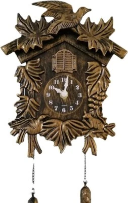 "Chiming Cookoo Clock Brown Vintage Bird Flapping Cuckoo Clocks Volume Adjustabl