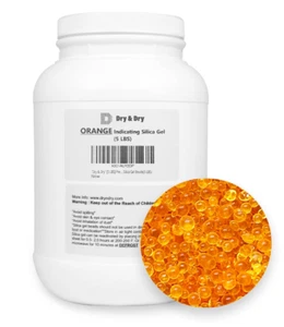 "" [5 LBS] Premium Orange Indicating Silica Gel Desiccant Beads(Industry Standar - Picture 1 of 12