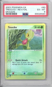 PSA 6 - Tarjeta Pokemon - Dragón 80/97 - TREECKO (Reverse holo) - EX-MT - Imagen 1 de 2
