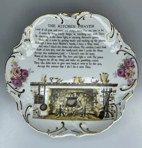 Kitchen Prayer Wall Plate Wheelock Peoria Japan Roses Fireplace  Excellent NOS - Picture 1 of 5