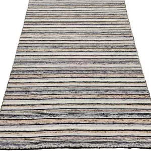 5'X7' HAND-KNOTTED TIBETAN TRIBAL GEOMETRIC MUTED VINTAGE WOOL"MODERN AREA RUG - Picture 1 of 14