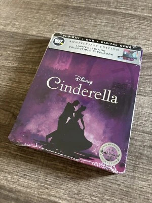 Disney Cinderella Anniversary Edition Steelbook Blu-ray + DVD Best Buy Exclusive Foto 1 de 4