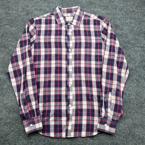 BAND OF OUTSIDERS Button Down Shirt Red White Blue Plaid Men's size 3 - Picture 1 of 10