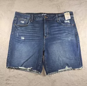Terra And Sky Womens Size 22w Blue Denim Shorts High Rise New With Tags - Picture 1 of 11