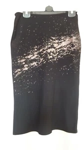 LADIES VINTAGE ELASTICATED WAIS.T SKIRT SIZE 12 FROM PILOT, BLACK WITH GLITTER. - Picture 1 of 4