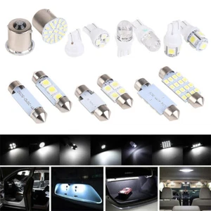 T10 LED Light Car Bulbs 14 PCS Auto Lamp For Interior Dome Map Set Inside White - Picture 1 of 12