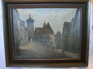 ÖLGEMÄLDE ALTSTADT ROTHENBURG VON M.FRÖHLING UM 1900 - Bild 1 von 1
