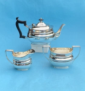 Traumhaftes kl. versilbertes 3-tlg. Teeservice, 0,7 L, William Hutton vor 1930 - Bild 1 von 14