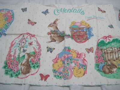 Fabric Traditions Cotton Tails Fabric Panel 1993 #5240 Cut & Sew Rabbits Easter - Image 1 of 4