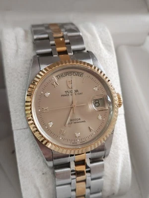 Reloj automático para hombre Tudor Prince fecha día 5-D esfera champán 76213 36 mm Foto 1 de 4