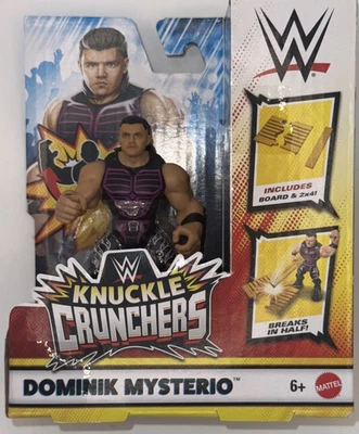 WWE KNUCKLE CRUNCHERS DOMINIK MYSTERIO 3.5" FIGURE with BREAKABLE BOARD & 2x4  - Image 1 of 4