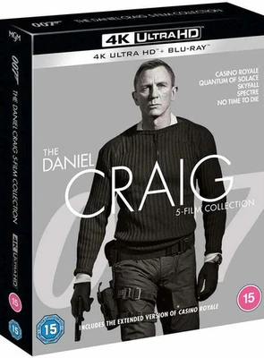 007 James Bond Daniel Craig Collection (5 Films) 4K Ultra HD + Blu-Ray - Image 1 of 3