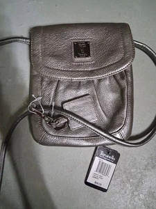 Dooney & Bourke Gunmetal Zebra Print Crossbody Bag 8 X 8 Zipper  Closure  - Picture 1 of 8