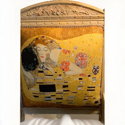 Gustav Klimt, The Kiss Chair, silla victoriana vintage upcycle Foto 1 de 4