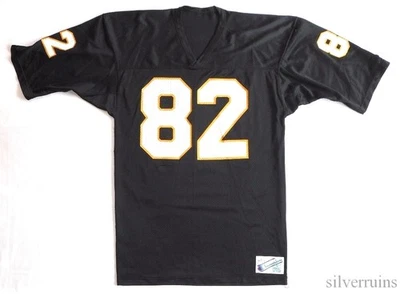 Camiseta de fútbol vintage Champion años 80 #82 serigrafiada negra malla de nailon L Foto 1 de 4