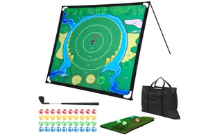 Golf Chipping Spiel, Golfspiel, ausgestattet mit verstellbaren Schlägern, Bällen x 40; The O - Bild 1 von 7