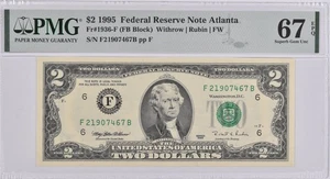 PMG Superb Gem Unc 67 EPQ $2 1995 Atlanta, GA US FRN Fr#1936-F *2645 - Picture 1 of 3