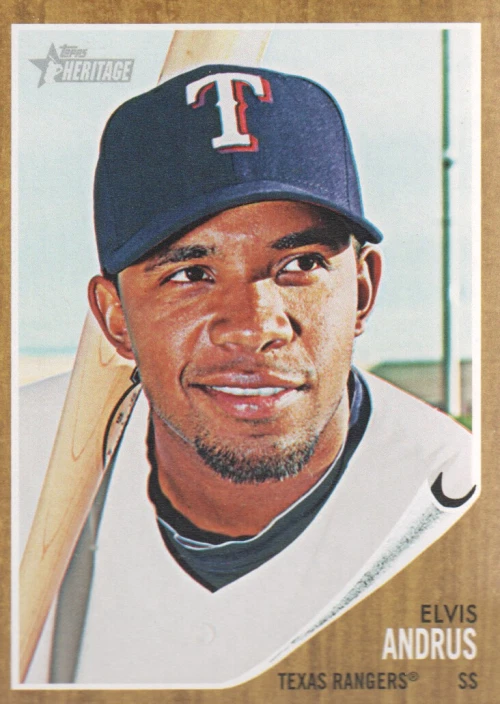 2011 Topps Heritage #449 Elvis Andrus SP Card - Image 1 of 1