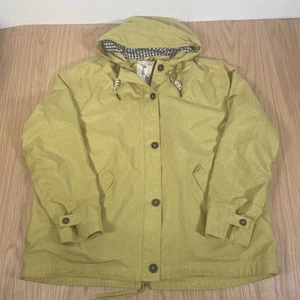 Seasalt Ferryboat Jacket with hood Size 18 Yellow Gingham lined waterproof - Picture 1 of 8