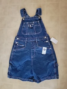 VTG Arizona Jeans Overall Shorts Girls 14-16 Regular Denim Blue NEW - Picture 1 of 3