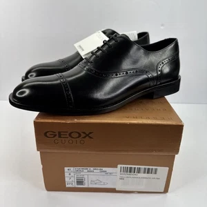 Zapatos de vestir Oxford GEOX para hombre U Saymore A, negros talla 8 - Imagen 1 de 7