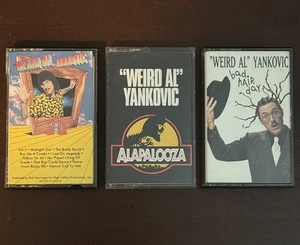 (3) Weird Al Yankovic Cassette Tape Lot, Bad Hair Day, In 3-D, Alapalooza  - Picture 1 of 20