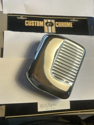 Harley Davidson Chrome Cover with Ribs fits all Non-Rubber Mount Big Twins 65-99 - Image 1 of 4