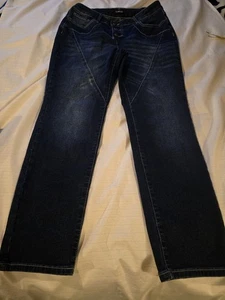 Flamingals by Flamingo Shop Damenjeans Gr. L 10-12 30 x 29 dunkle Waschung neu ohne Etikett! - Bild 1 von 10