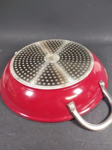 Curtis Stone Cookware 2 Handle Steel Enamel Durapan 10-in Red G U C - Picture 1 of 12