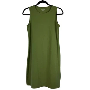 Eileen Fisher Dress PP/PTP Organic Cotton Jersey Tank Midi Sleeveless Green USA - Picture 1 of 11