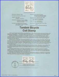 USA7 #2266 U/A SOUVENIR PAGE FDC STR2 Tandem Bicycle precancel - Picture 1 of 1