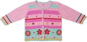 NWT le top Flower Power Pink Easter Cardigan Sweater 3 12 18 24 2T 3T 4T 5 6 6X - Picture 1 of 1