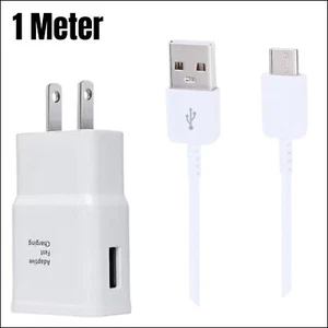 USB Fast Charger Wall Plug Adapter Type C Cable For Samsung S22 S10 A52 A53 A33 - Picture 1 of 27