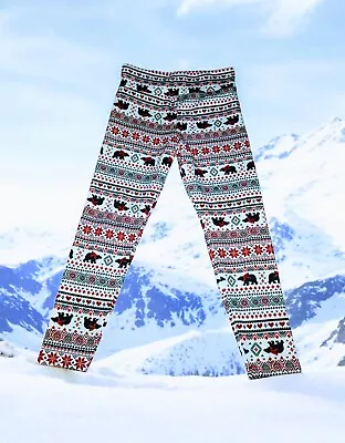 SIN LÍMITES Navidad OSO POLAR Corazones FLEECE Pijama Pantalones Leggings Mujer XL Foto 1 de 4