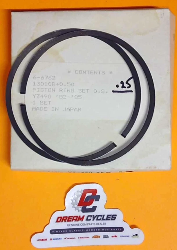 NEW PISTON RING SET OVERSIZED .25  1982 - 1985 YAMAHA YZ490 NOS VINTAGE YZ 490 - Image 1 of 1