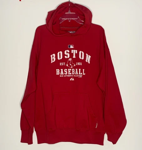 Boston Red Sox Hoodie L Baseball MLB Authentic Collection Majestic Therma Base Cover