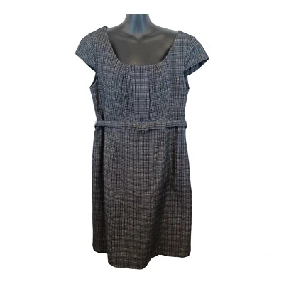 Vestido para mujer Merona con cinturón-16-negro-blanco-negocios-carrera-vestido Foto 1 de 4