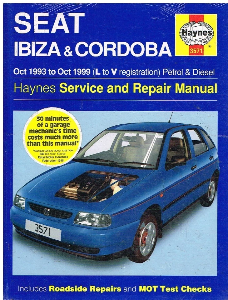 SEAT IBIZA CORDOBA 1.0 1.3 1.4 1.6 2.0 PETROL 1.9 DIESEL 93- REPAIR MANUAL *NEW* - Image 1 of 1