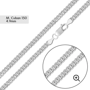 925 Sterlingsilber Italien Miami Kubanische Kette Halskette 4,9 mm 18,20, 22, 24, 26,30" - Bild 1 von 3
