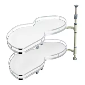 2 Tier Pull out Carousel Blind Corner Tray Twin Kitchen Cabinet Unit Left /Right - Picture 1 of 14