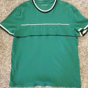 Guess Originals Los Angeles grün gestreiftes Shirt XL Stickerei geprägt 90er Y2K  - Bild 1 von 9