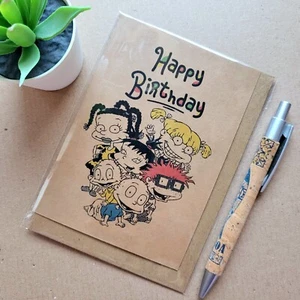 Tarjeta de cumpleaños Rugrats - Tarjeta de felicitación de dibujos animados de los años 90 - Imagen 1 de 3